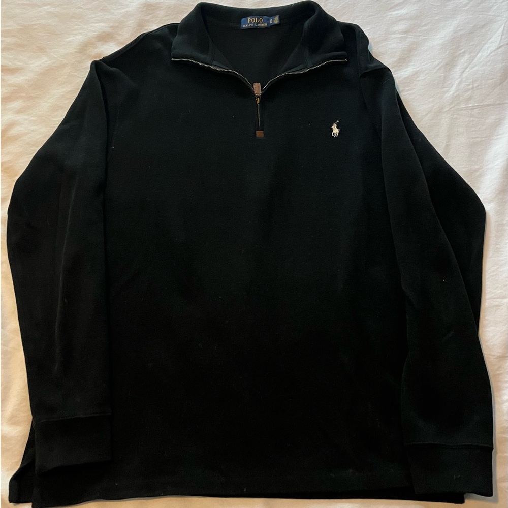 Black 1/4 Zip Polo by Ralph Lauren Large Tall or XL